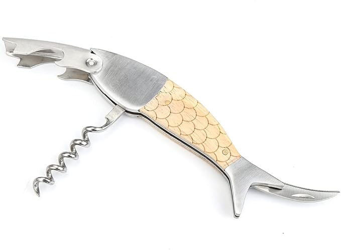 Unique Fish Corkscrew, Professional Waiters Corkscrew Wine Key Bottle Opener - Image 3