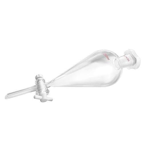 QWORK Separating Funnel with 24/29 Joints and PTFE Plug - Image 2