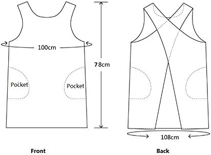 Cotton Linen Japanese Apron Halter Cross Back Bandage X Shape Aprons Two Pockets - Image 2