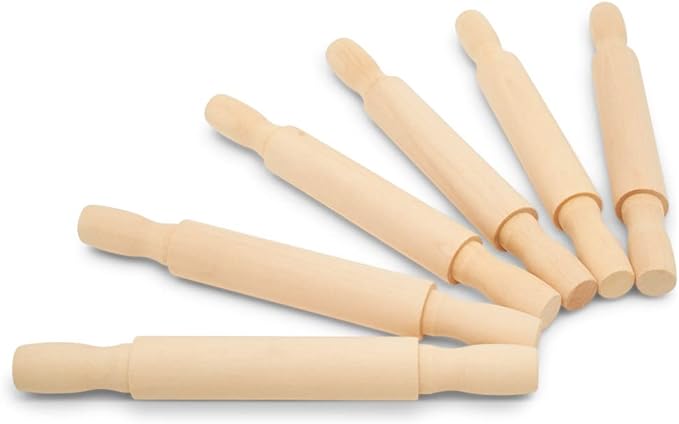 Wooden Mini Rolling Pin, 7 Inches Long, Baking in the Kitchen, Crafting and by Woodpeckers