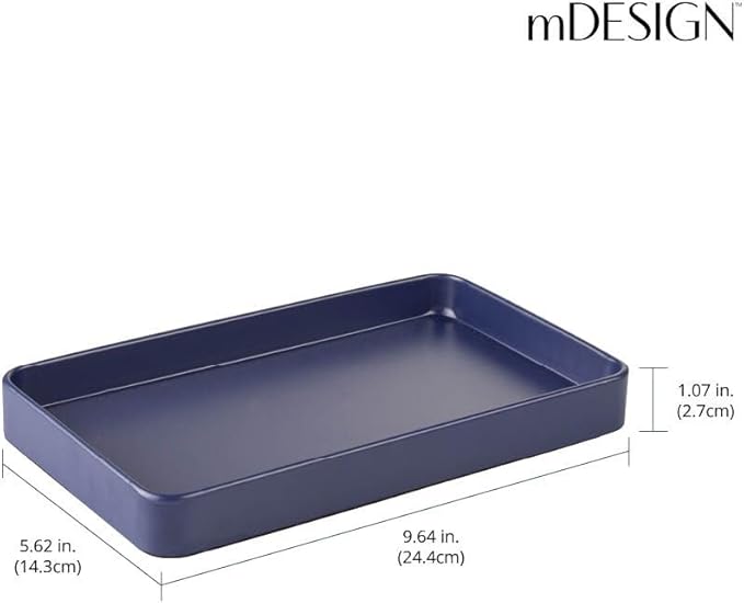 mDesign Modern Decorative Metal Guest Hand Towel Tray Holder Organizer - Image 4