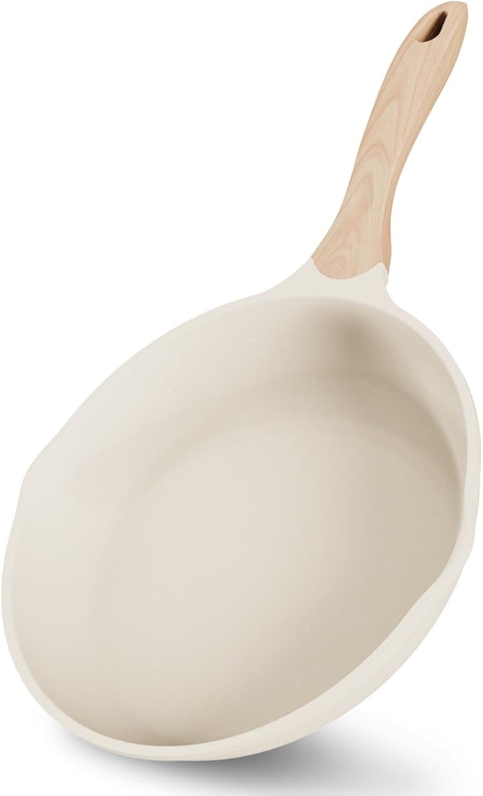 JEETEE 12.5 Inch Nonstick Frying Pan, Stone Coating Cookware, Large Omelette Pan by JEETEE