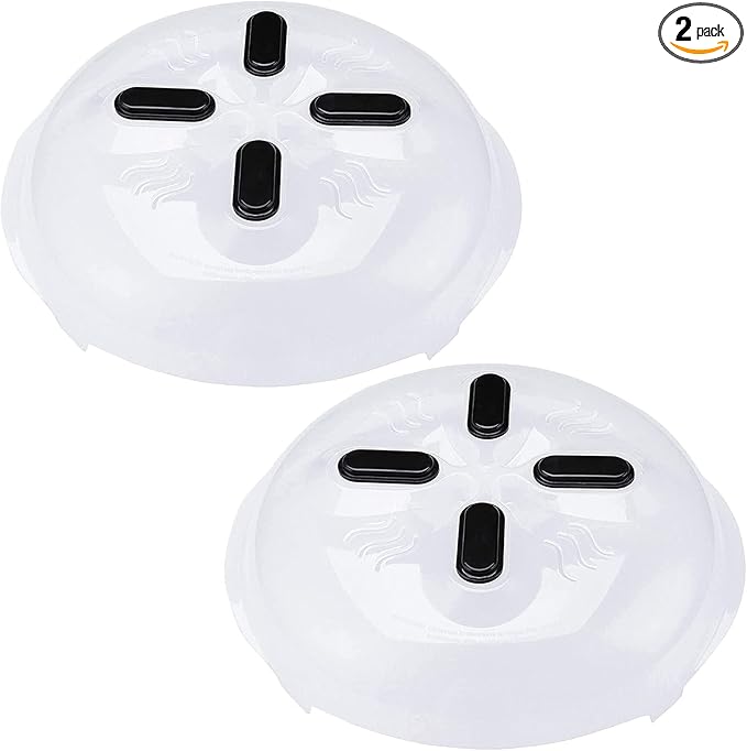 HOVER COVER 2 Pack Magnetic Splatter Cover, 12-Inch Clear BPA-Free Food Lid by HoverCover