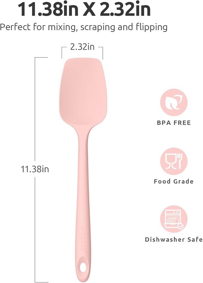 Heat Resistant Silicone Spoon Spatula: U-Taste 600ºF High Heat Flexible 11.38in - Image 2