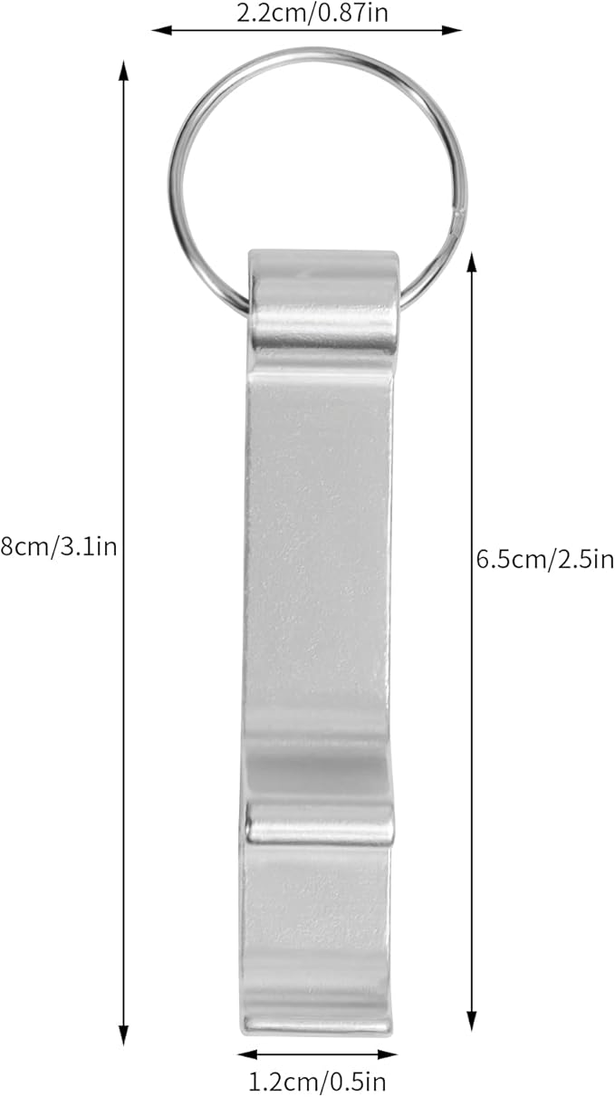 cnomg 16 pcs Metal Bottle Opener, Split Key Ring Chain Keychain Bulk Aluminum - Image 2