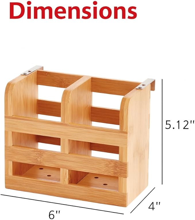 HIC Kitchen Dish Rack Caddy for Folding Dish Drying Rack, Natural Bamboo - Image 6