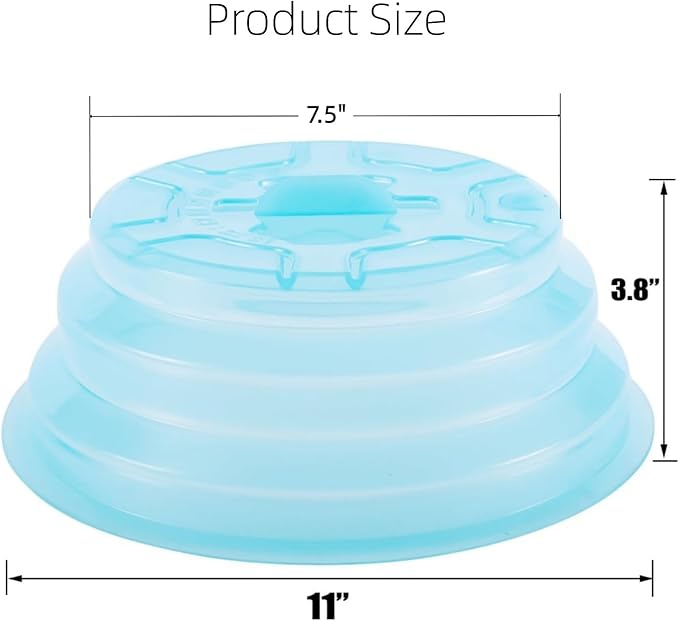 Kichwit Collapsible Silicone Microwave Plate Cover Splatter Guard, Dishwasher - Image 4