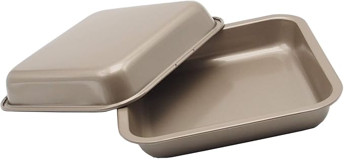 2 Small Baking Pans 8.33 x 8.33 Inch Mini Cookie Sheet Toaster Conventional by YourReliableKitchenPartner