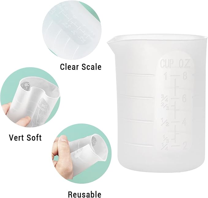 Gartful 9PCS Silicone Mixing Cups Set, Resin Casting Tool Kit, DIY Craft Set - Image 3
