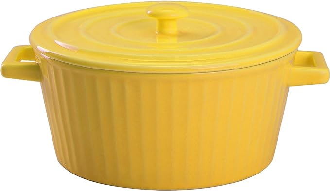 WHJY Yellow Colorful Ceramic Casserole Dish by WHJY