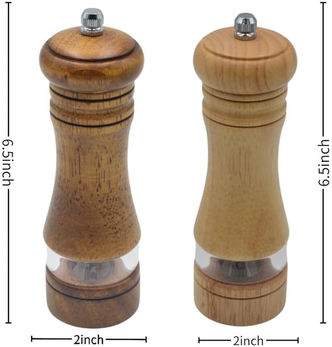 Classic Salt and Pepper Grinder Set, Refillable Salt and Pepper Mills, Manual - Image 4