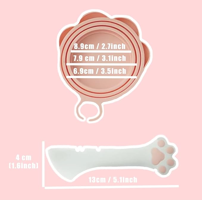 Meow&Woof Cover for Pet Can Food/Cat Wet Food Spoon/Lid for Dog Cans/Cute Paw - Image 2