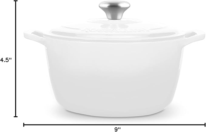 ROSSALLINI Signature Enameled Cast Iron Dutch Oven, Non-Stick Serving Pot - Image 10
