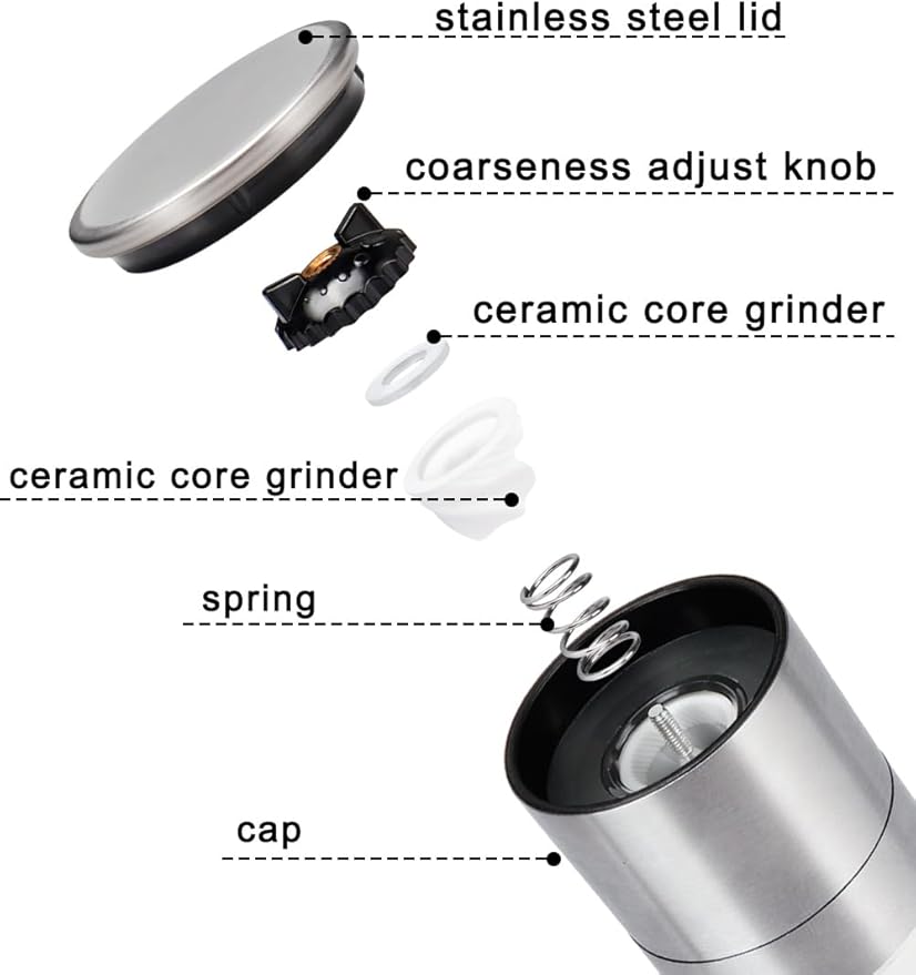 Gulex® Salt and Pepper Grinder Set, Pepper Mill, Sea Salt Shaker Grinder - Image 5