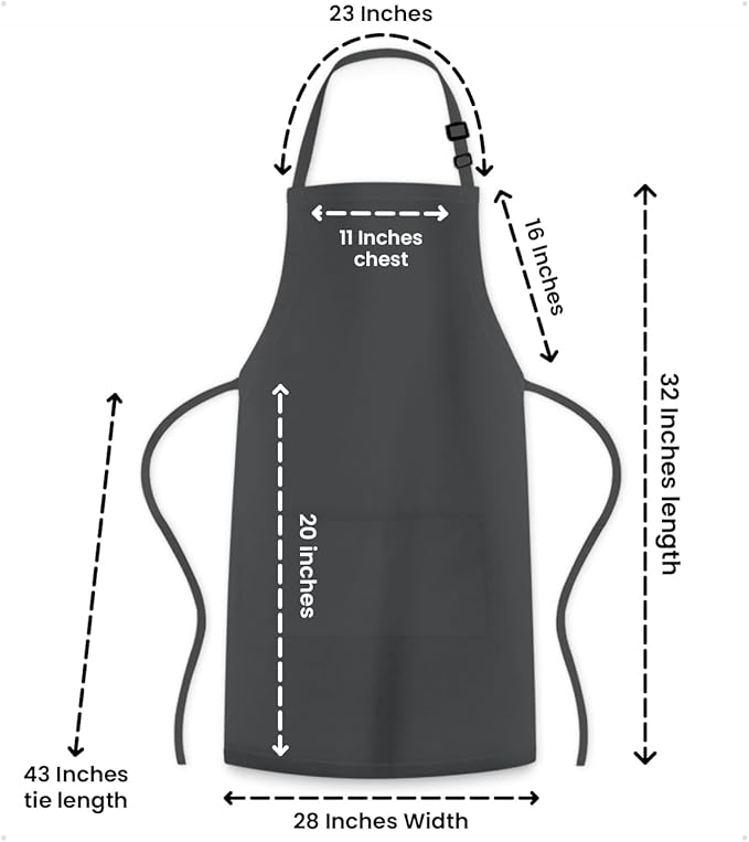 Adjustable Bib Apron 100% Polyester Kitchen Aprons Waterdrop Resistant Aprons - Image 7