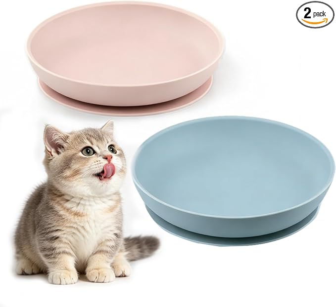 Meow&Woof Nonslip Pet Food Mat, 2 Pack Silicone Cat Food Bowl by TheconnectionbetweenAnimalandusitsMEOWWOOF