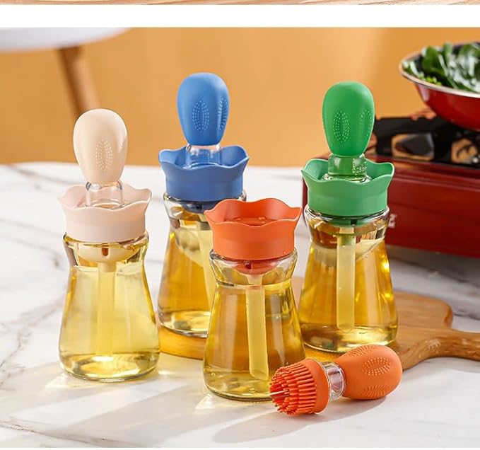 Oil Dispenser Bottle with Silicone Brush, 200ML 2 in 1 Silicone Dropper - Image 5