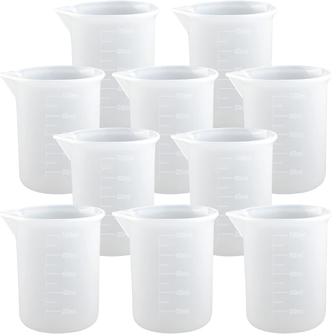 10 PCS 100ml Silicone Measuring Cups by Moukiween