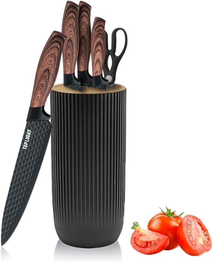 Knife Set, Wiztoynia 6-Piece Black Kitchen Knife Set by Wiztoynia