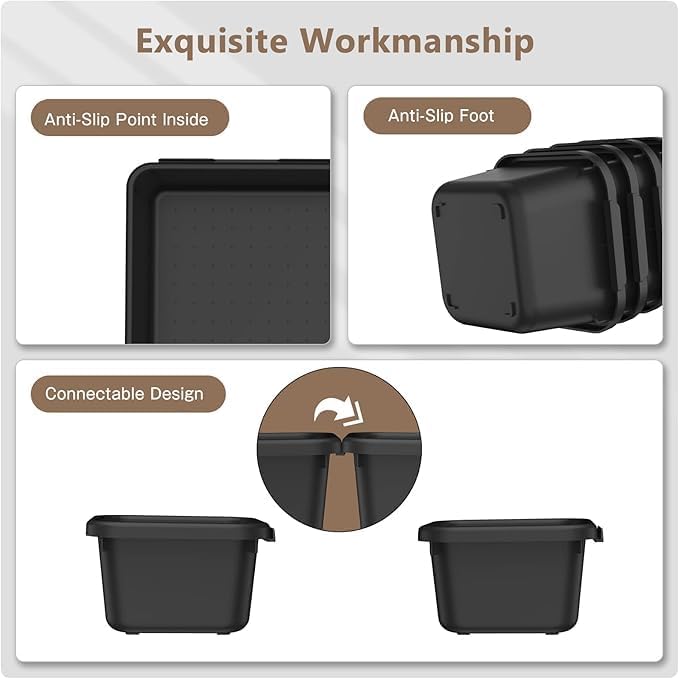 A-LUGEI【Large Size】【5 Pcs】 Tool Box Organizer Tray Divider【Single Size】 Black - Image 5