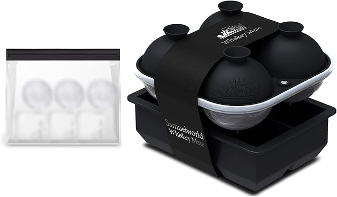 Samuelworld Large Silicone Premium Ice Trays, 2 Inches Big Cubes & 2.5 Inches by Samuelworld