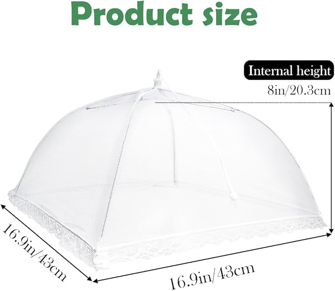 4 Pack Mesh Food Covers, Large and Tall 17x17 Pop-Up Encrypted Plate Serving - Image 4