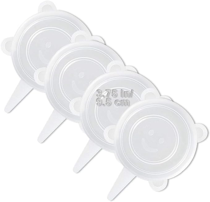 LELE LIFE 4 Pack Same Size Silicone Stretch Lids, Thicker Reusable Sturdy by LELE+LIFE
