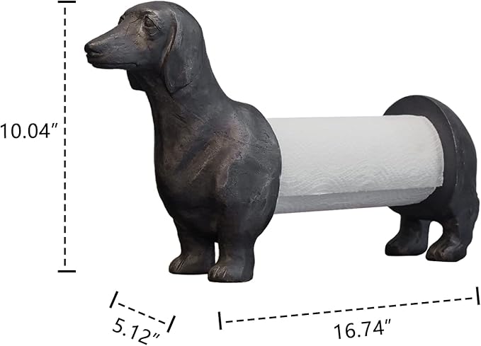 Vintage Dachshund Dog Paper Towel Holder Black Wiener Dog Tissue Towel Display - Image 10