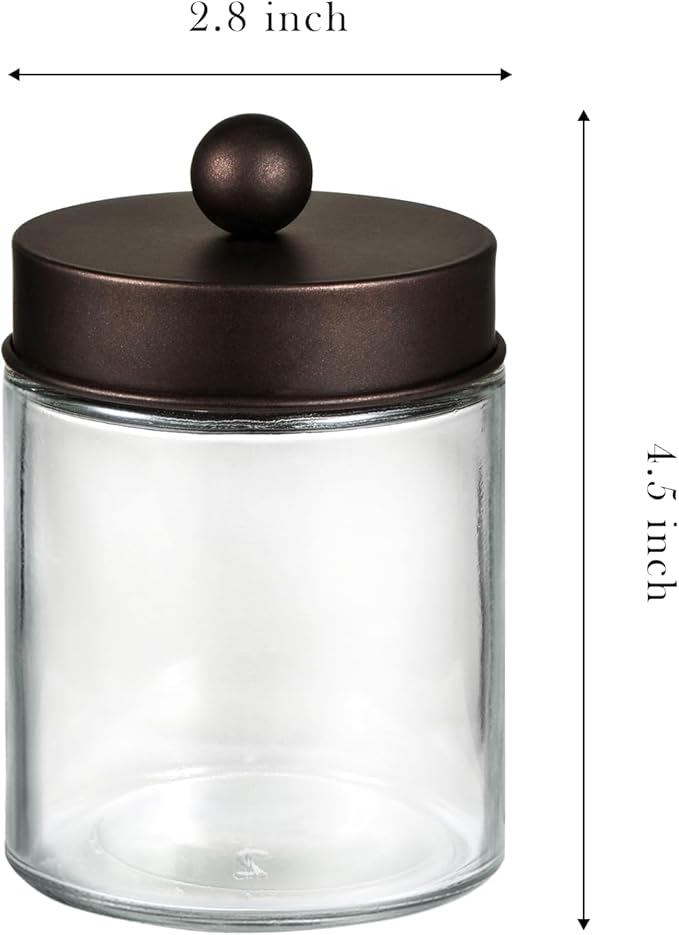 SheeChung Qtip Dispenser Holder 4pcs, Glass Apothecary Jars - Image 6