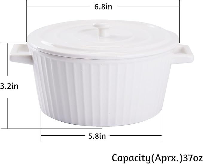 WHJY White Colorful Ceramic Casserole Dish - Image 2