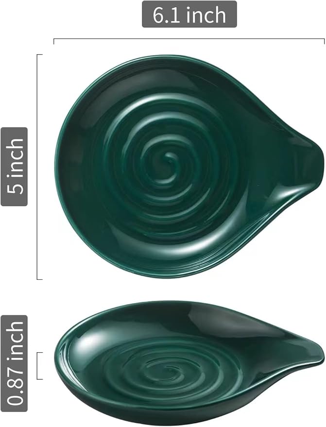 LAUCHUH Spoon Rest for Stove Top, 5 inch Ceramic Cooking Spoon Holder for - Image 3