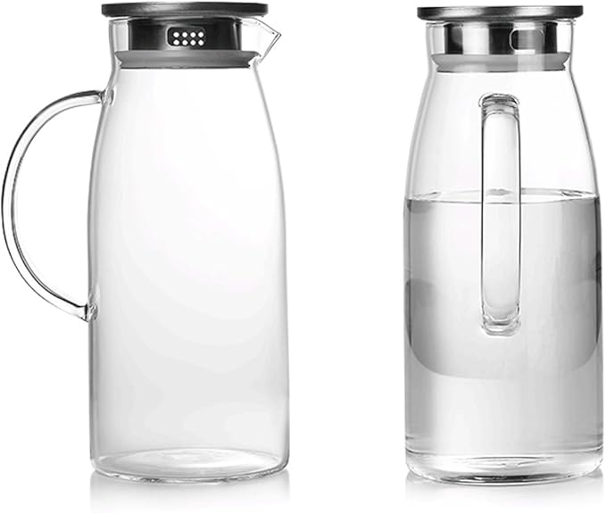 60 Ounces Glass Pitcher with Lid, Hot/Cold Water Jug, Juice and Iced Tea - Image 7