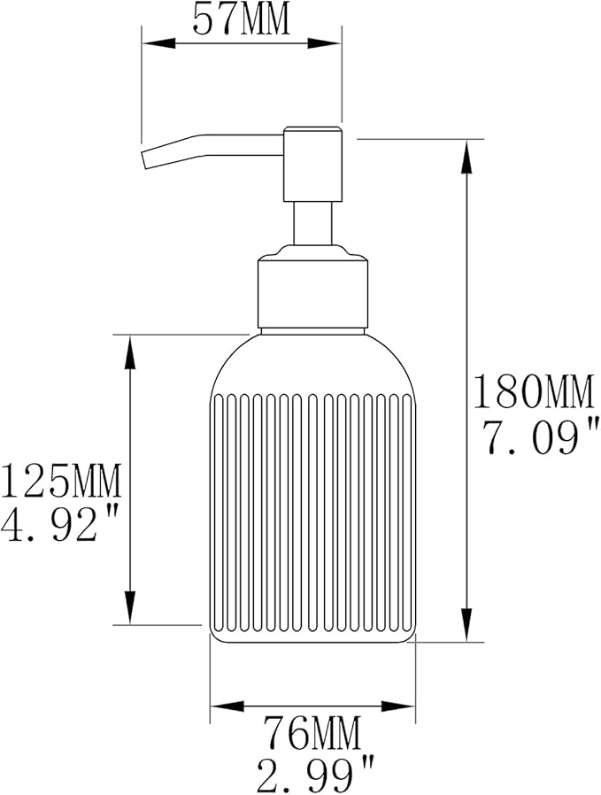 16 OZ Amber Glass Soap Dispenser, Amber Stripe Bathroom Hand Soap Dispensers - Image 7