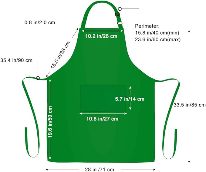 Jubatus 2 Pack Bib Aprons with 2 Pockets Cooking Chef Kitchen Apron - Image 7
