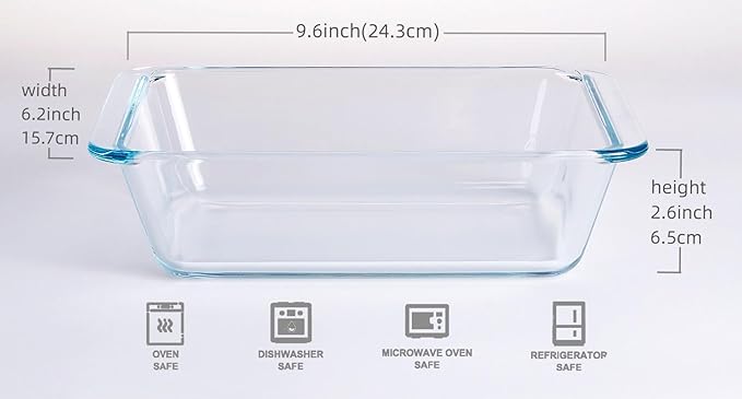 Deep Clear Glass Baking Dish, Rectangular Tempered Glass Baking Pan, Larger - Image 2