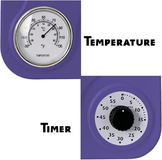 Lily's Home - 9.5 Inch x 12.5 Inch - Retro Kitchen Wall Clock, Vintage Wall - Image 6