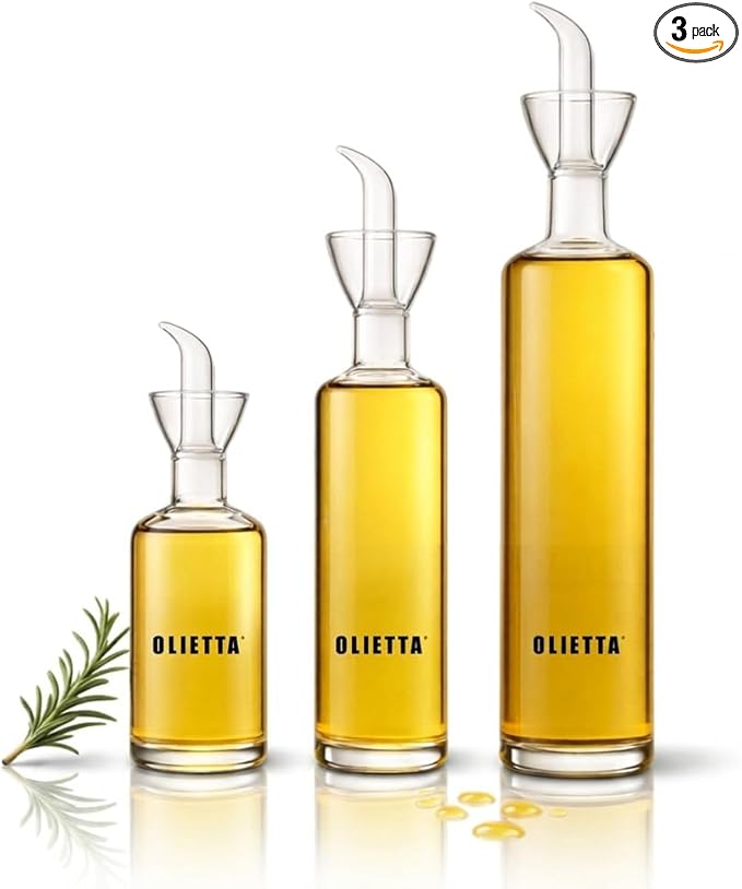 Olietta Oil Dispenser Borosilicate Glass Olive Oil Bottle Multipack Bundle by Olietta