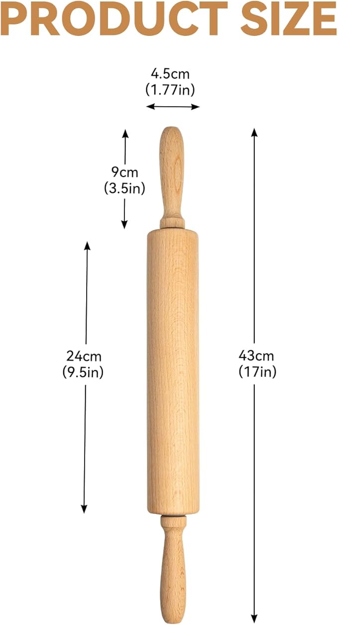 Professional Clay Rolling Pin, 17 Inch Non-Stick Clay Roller - Image 2