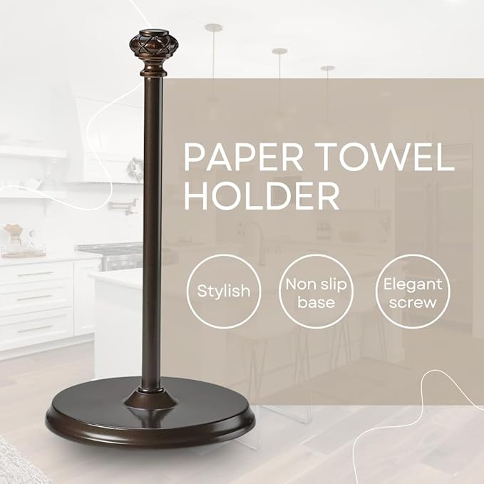 Paper Towel Holder Stand for Countertop, Decorative Freestanding Paper Towel - Image 2