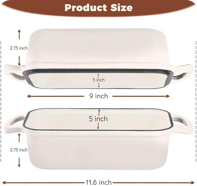 Cast Iron Bread Loaf Pan with Lid, Loaf Pans - Image 3