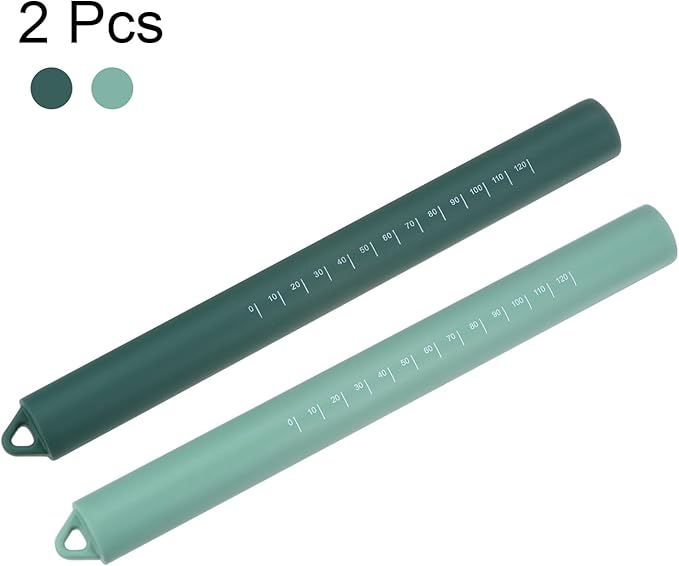 HARFINGTON 2pcs Silicone Rolling Pin 10" Stainless Silicone Surface Non-Stick - Image 3
