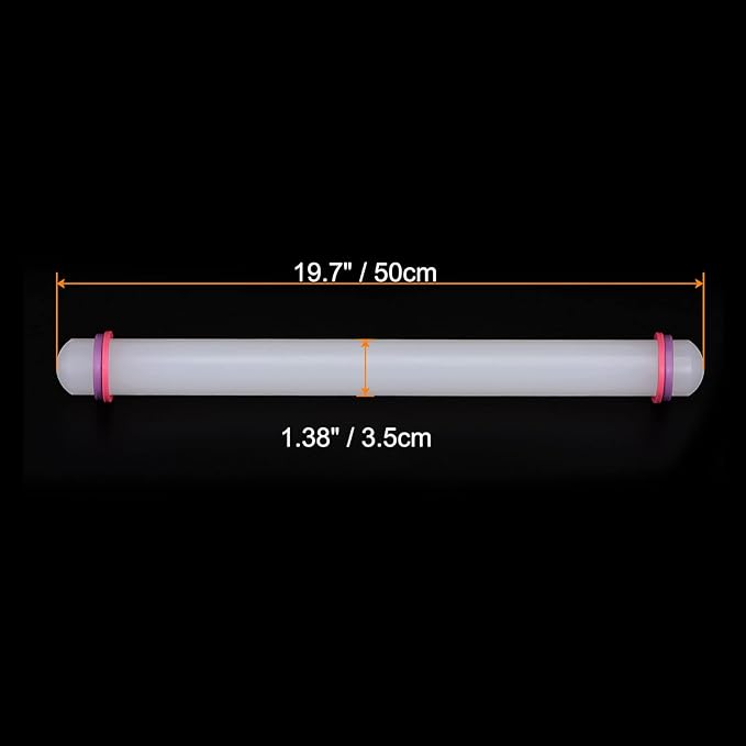 HARFINGTON Fondant Rolling Pin 20 Inch x 1.38 Inch Adjustable Guide Rings - Image 2