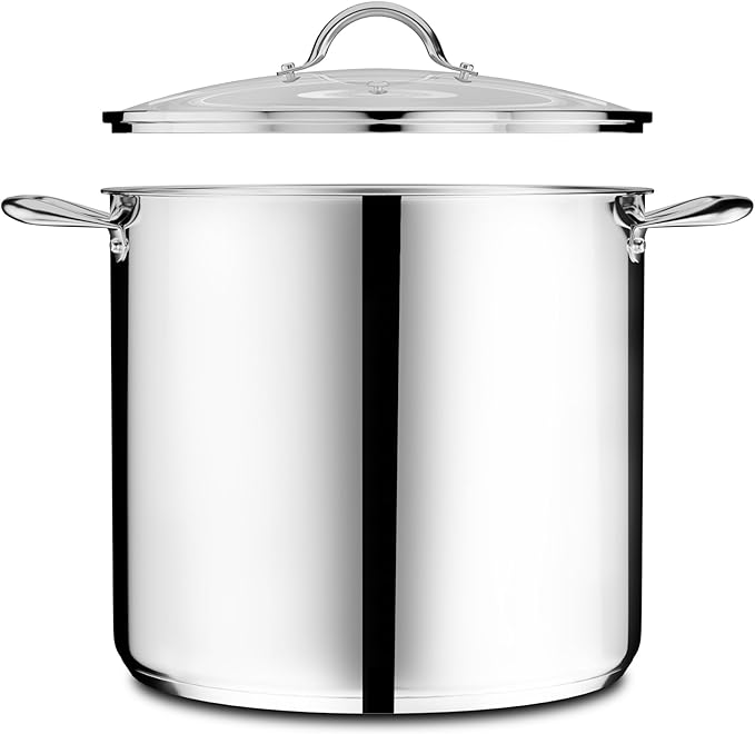 Stainless Steel Stockpot with Tempered Glass Lid 24 Quart, Durable 18/0 - Image 10