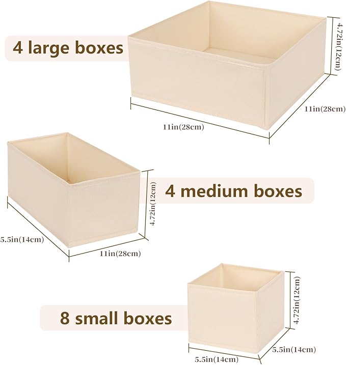 Drawer Organizer Clothes, 16 Pack Dresser Organizer Bins, Foldable Closet - Image 2