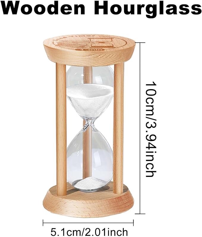 1 Minute Sand Timer Hourglass, 1 Min Wooden Sand Clock, One Minute Wood Hour - Image 2