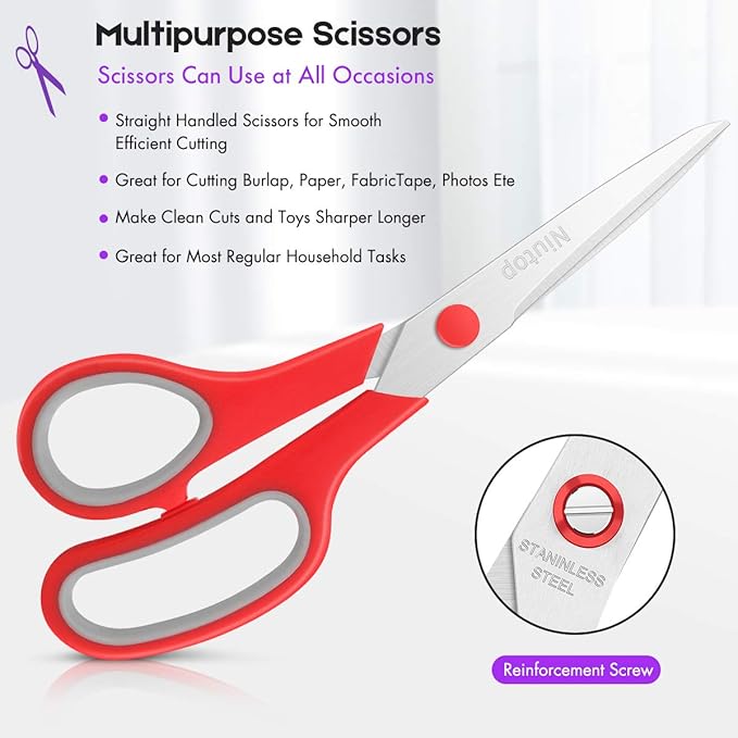 Scissors Bulk Set of 40-Pack, Niutop 8" Multipurpose Sharp Sewing Craft Fabric - Image 6