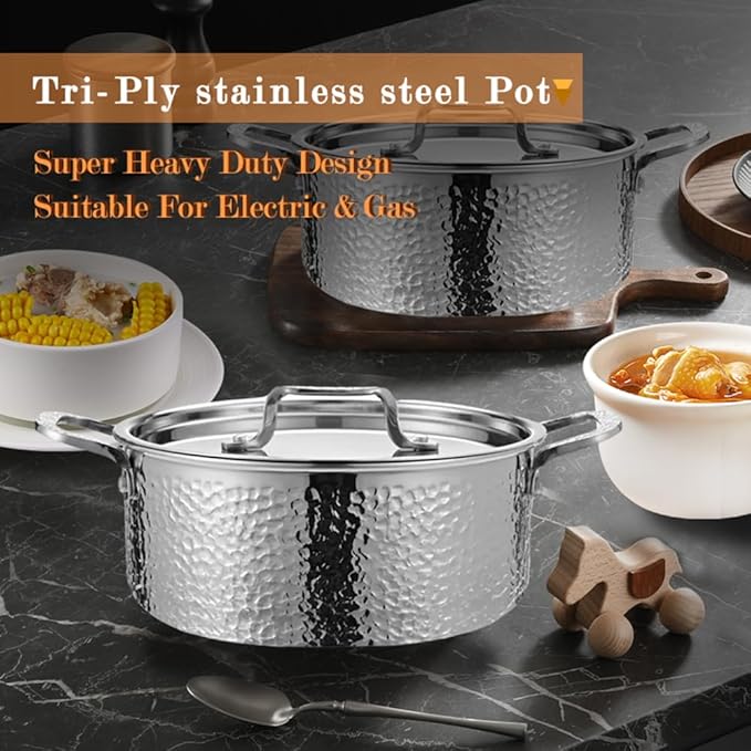 Vivicreate Tri-Ply Stainless Steel Stockpot Deep Cooking Pot - Image 8