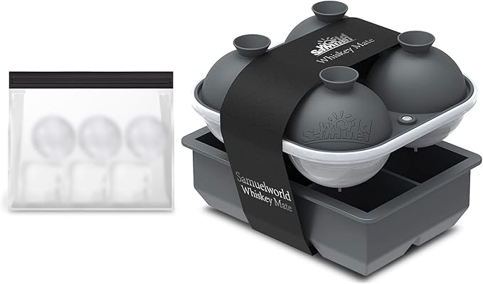 Samuelworld Silicone Premium Ice Trays, 2 Inches Extra Large Cubes & 2.5 Inches by Samuelworld