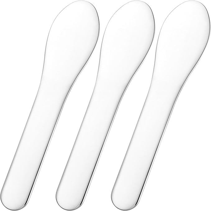 Pndeyo 3pcs Mini Stainless Steel Makeup Spatula, Reusable Cosmetic Cream by Pndeyo