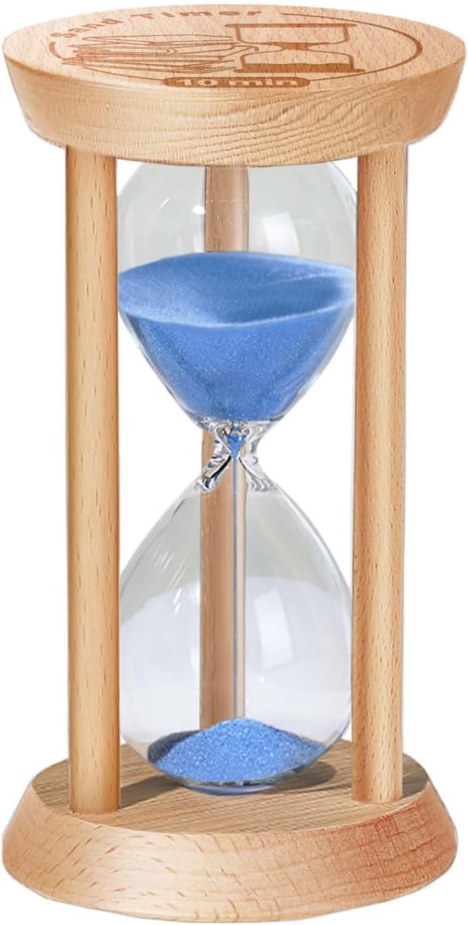 5 Minute Sand Timer, 5 Min Wooden Hourglass, Wood Mini Sand Clock, Five Minute by Kwiwis